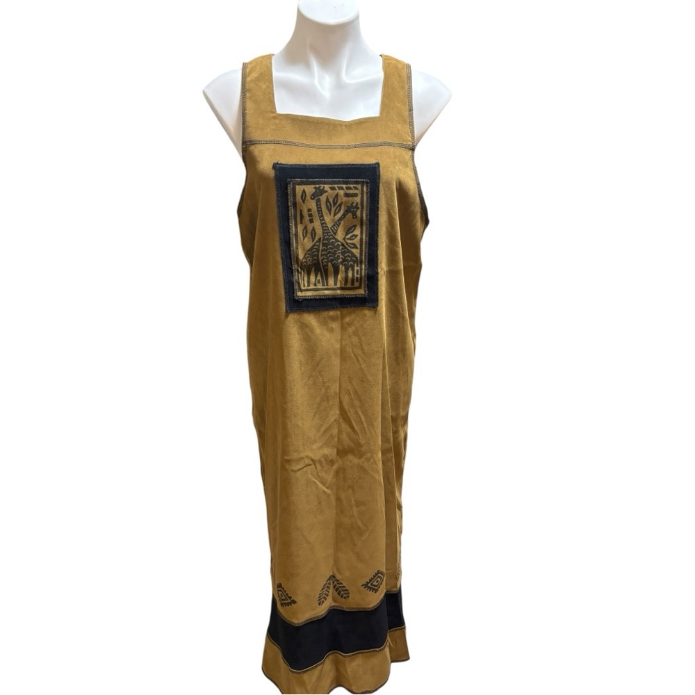 Vintage Piccalino Brown & Black Western Maxi Jumper Dress - Picture 2 of 7